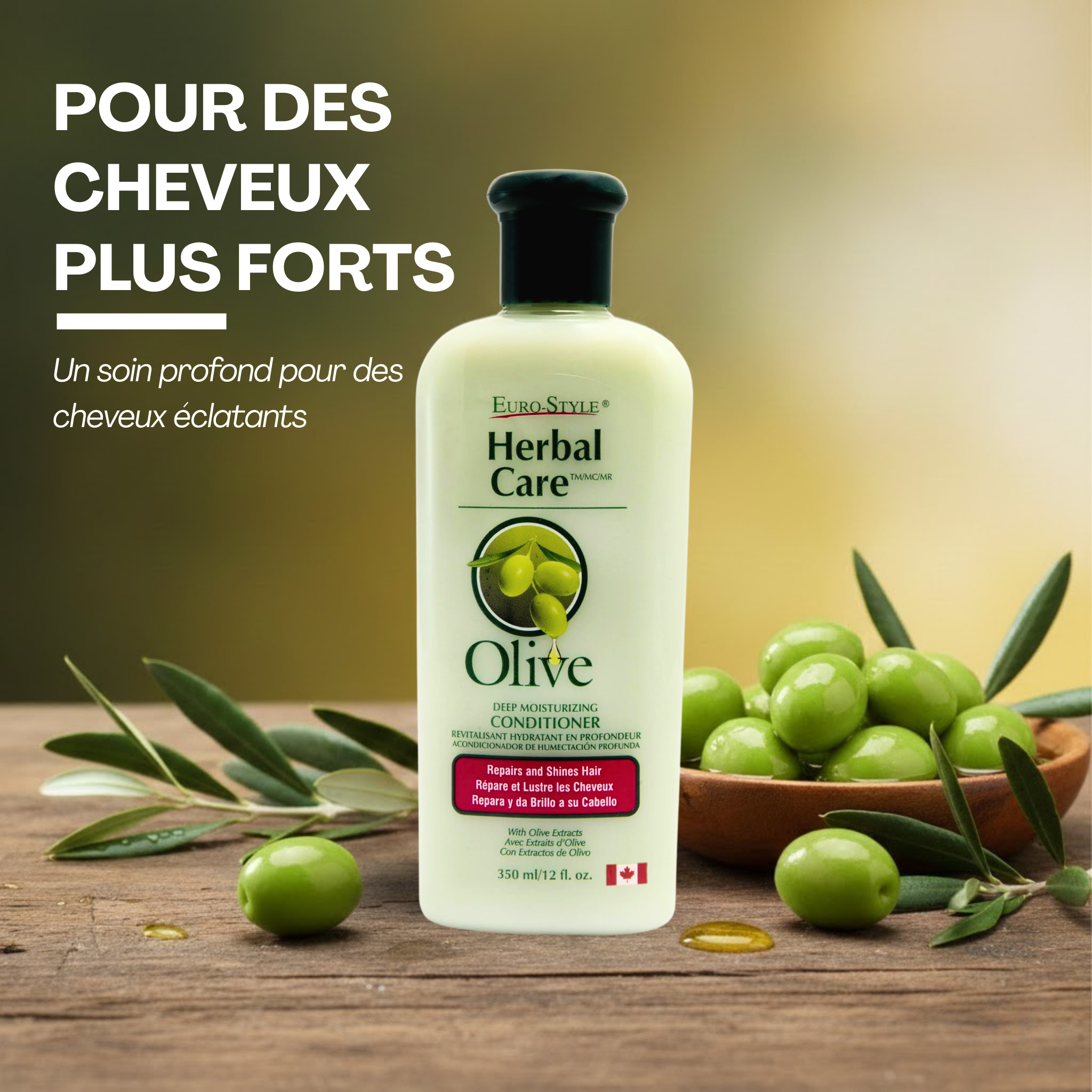 APRÈS-SHAMPOOING HYDRATANT INTENSE (Huile d'Olive) - 350mL