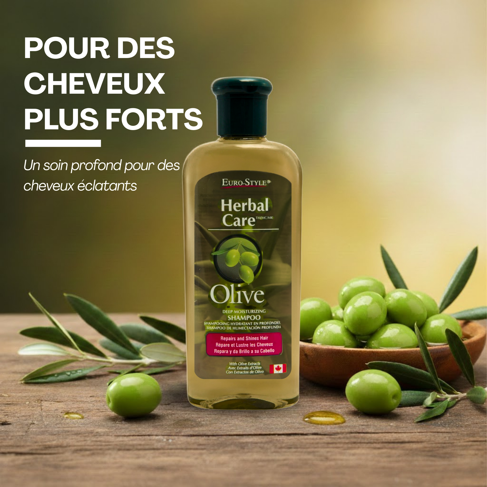 SHAMPOOING HYDRATANT INTENSE (Huile d'Olive) -  350mL