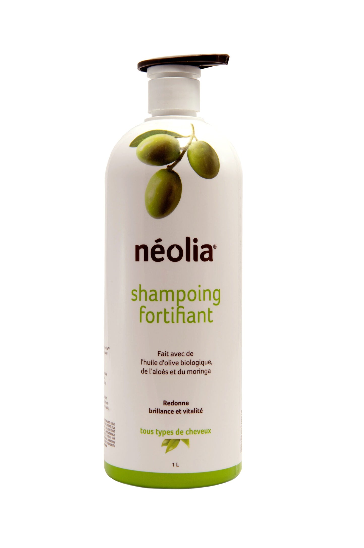 SHAMPOOING FORTIFIANT (Huile d'Olive Biologique, Aloès et Moringa) - 1L