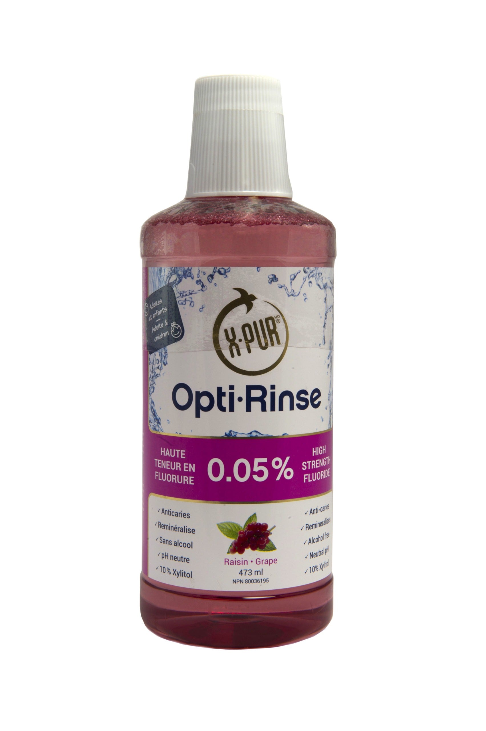 RINCE-BOUCHE Opti-Rinse ANTI-CARIES Saveur au raisin sans alcool - 473 ...