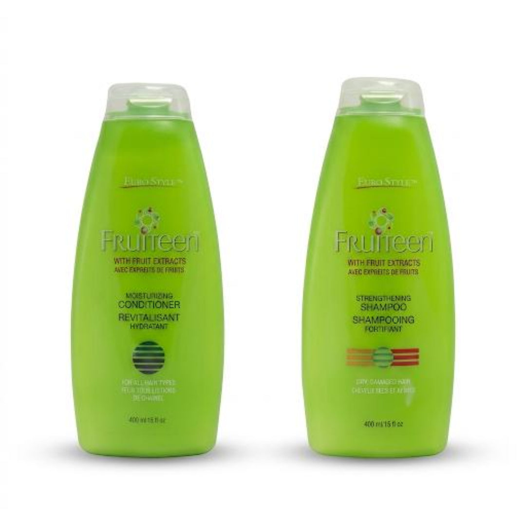 Fruiteen – Pack Shampooing & Après shampoing Fortifiant, Extrait de fruits, 2x400ml