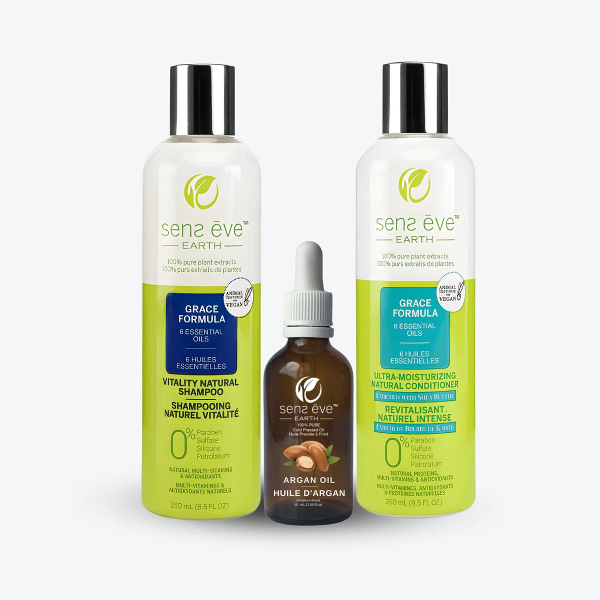 Sens Eve Trio : Shampoing Après shampoing et Huile d'argan